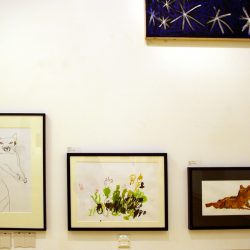 'Two Cats' by Jack McNaught / 'Untitled' by Katy Barton / 'Dog' by Jack McNaught