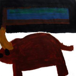 Lesley Nimmo - Highland Cows, acrylic on canvas