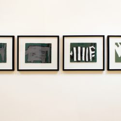 From left: 'Grey & Black Animal', 'Grey & Black Animal', 'Zebra' and 'White Animal', all by Ruth Howard (Arts Project Australia)