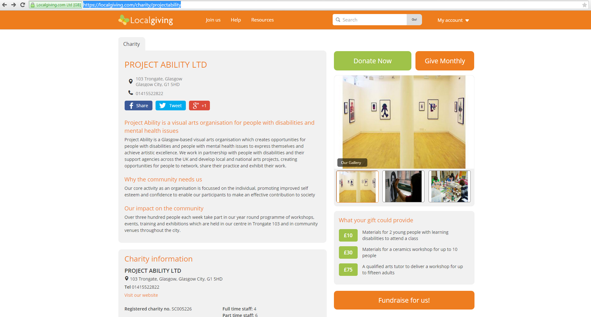 Project Ability on Local Giving