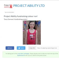 Help Emily raise funds for Project Ability