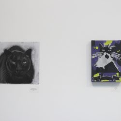 Left: Christina Sooja Massey. 'Untitled (panther), Right: Deva One. 'Legend'