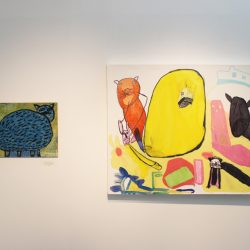 'Spotted blue cat' by Mhairi Macdonald & 'Lots of Cats' by Ross Agnew