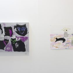 'Disco Cats' by Judith Abubakar & 'Still Life with Cat' by Claire Parker