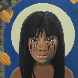 Girl Under Cocoa Tree