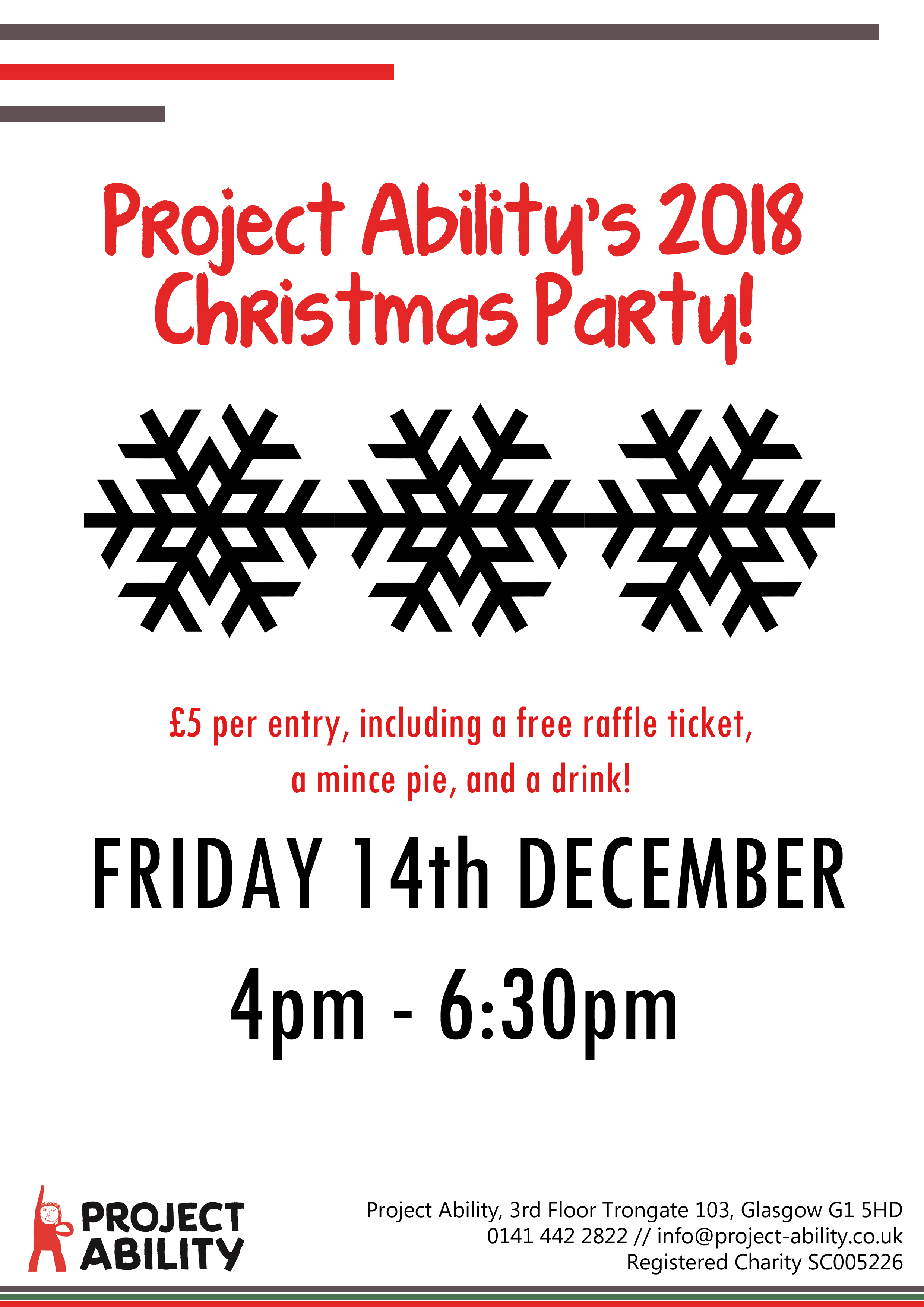 Project Ability Christmas party poster