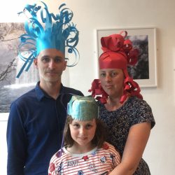 making paper wigs at project ability, merchant city festival