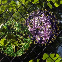 Accessible handmade woven art hanging at Linn Park