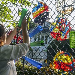 Accessible handmade woven art hanging at Linn Park