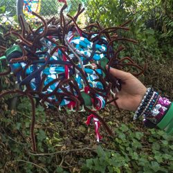 colourful weaving art at Linn Park by Project Ability