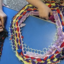 colourful weaving art at Linn Park by Project Ability