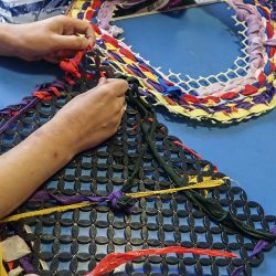 colourful weaving art at Linn Park by Project Ability