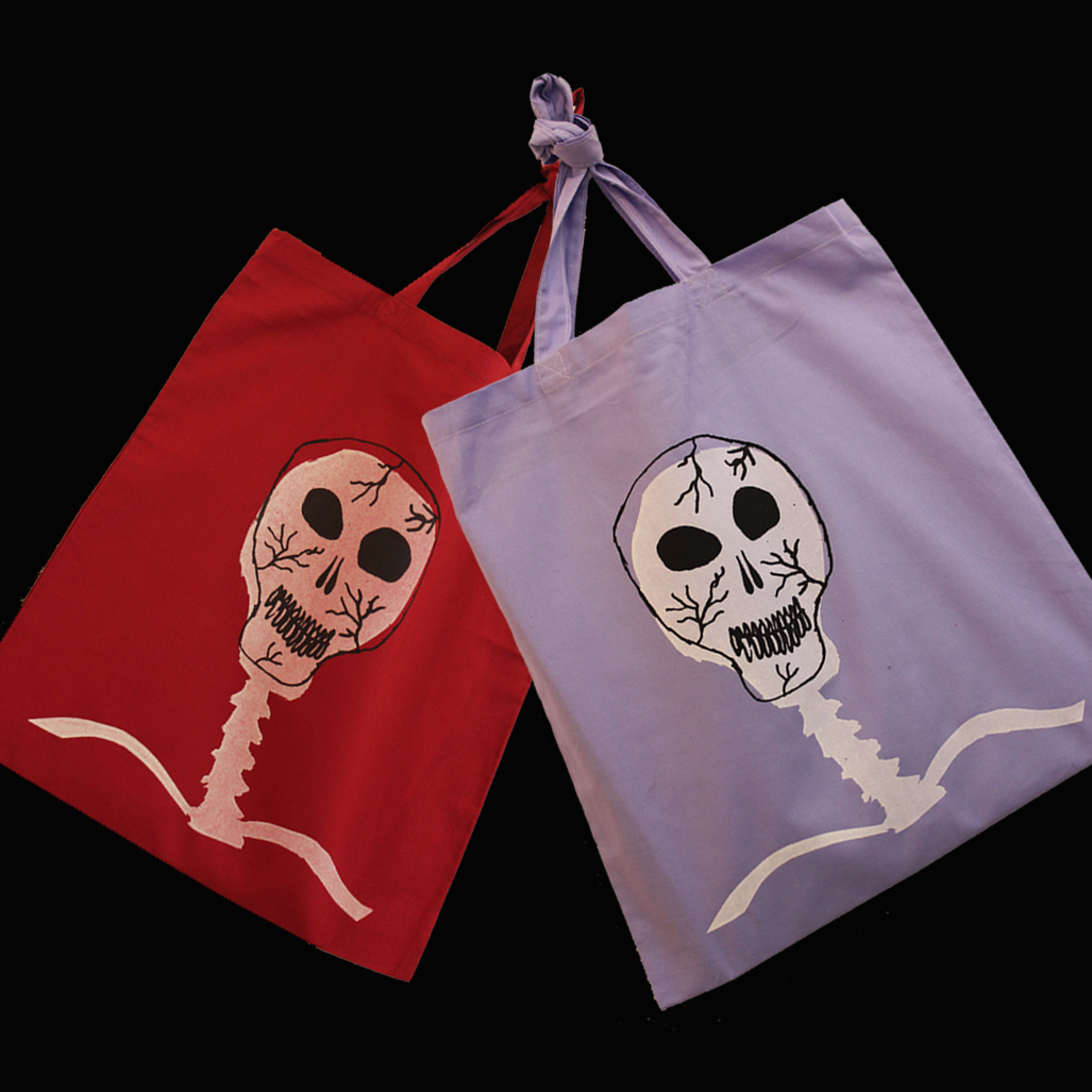 skeleton tote bag