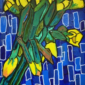 Daffodils on Blue III
