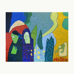 Memory of the Garden at Etten (Ladies of Arles), after van Gogh