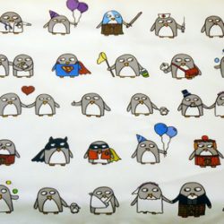 Penguin tea towel
