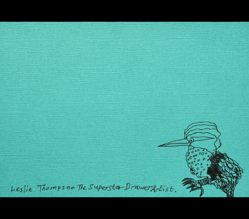 Leslie Thompson - 'The Great Superstar Artist Drawer' King Fisher - 148x210mm - Glasgow International 2021