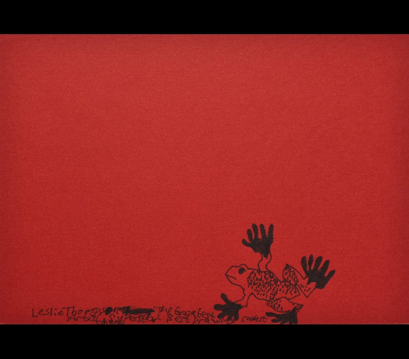Leslie Thompson - 'The Great Superstar Artist Drawer' Frog - pen on paper - 148x210mm - Glasgow International 2021